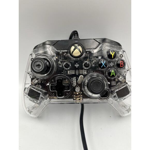 Clear Microsoft XBOX One Afterglow PdP Wired Controller With Cable - Picture 2 of 9